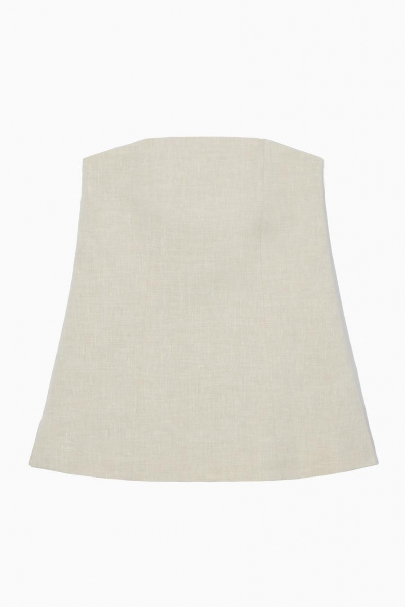 COS Linen Bustier Felső Női Szürke | OBY-962713