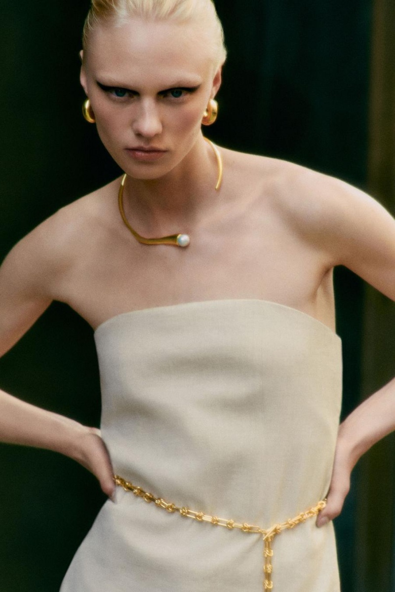 COS Linen Bustier Felső Női Szürke | OBY-962713