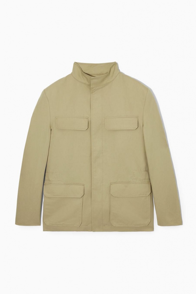 COS Linen Field Kabát Férfi Bézs | JKM-137958