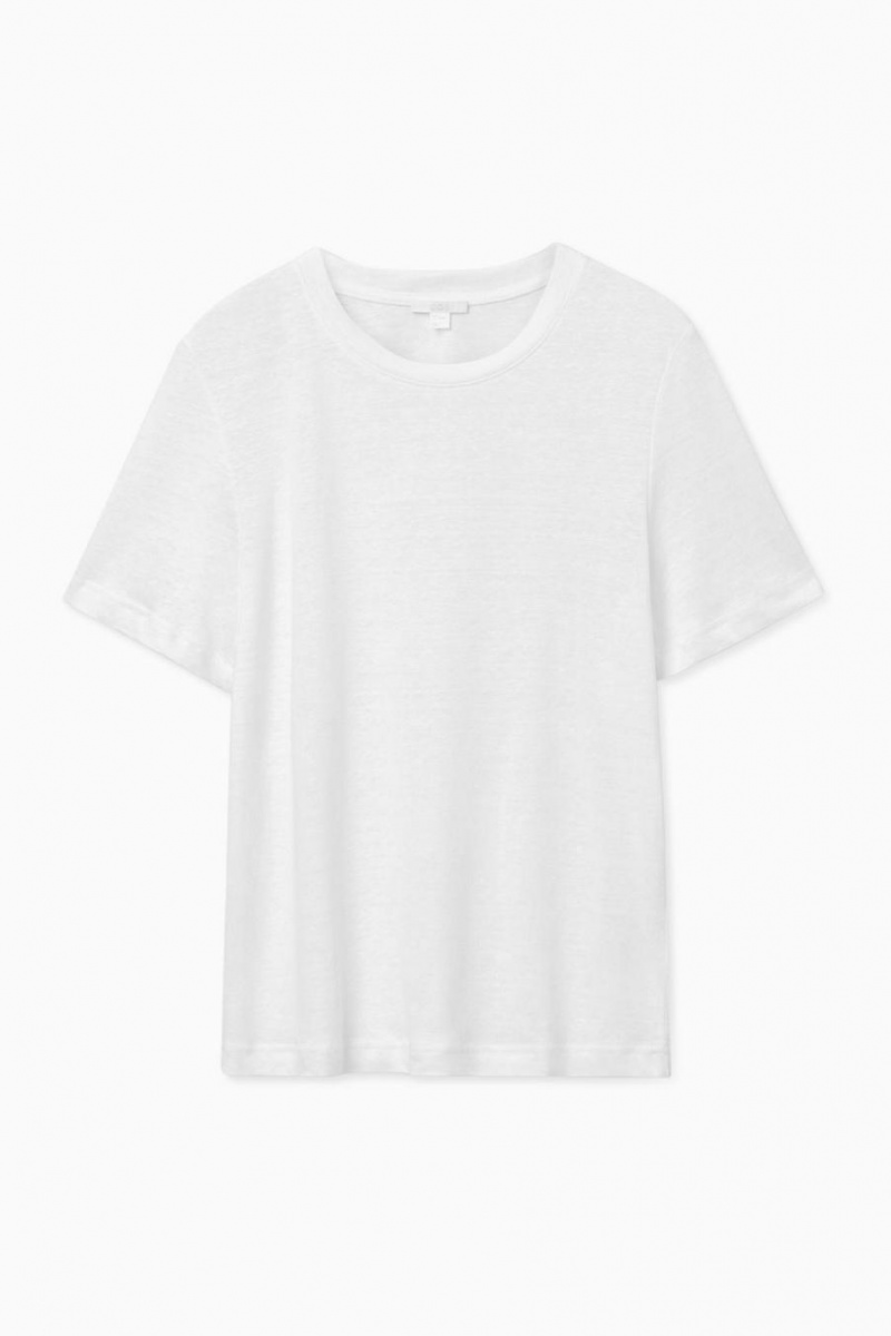 COS Linen Póló Női Fehér | GLK-157439