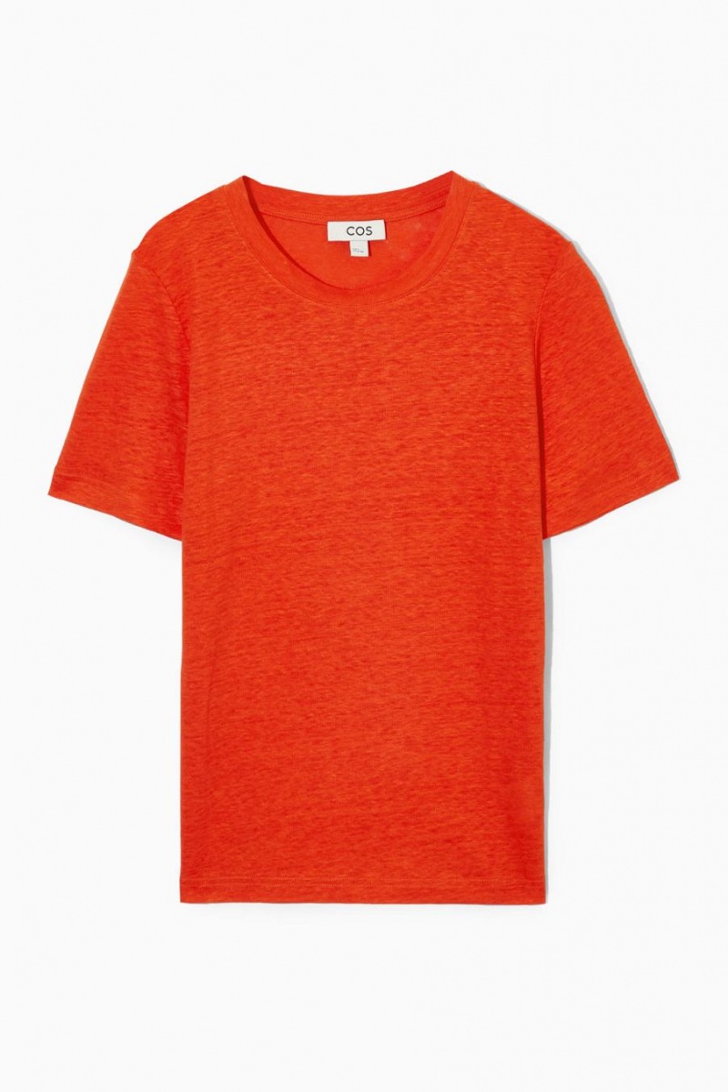 COS Linen Póló Női Világos Narancssárga | WBI-740681