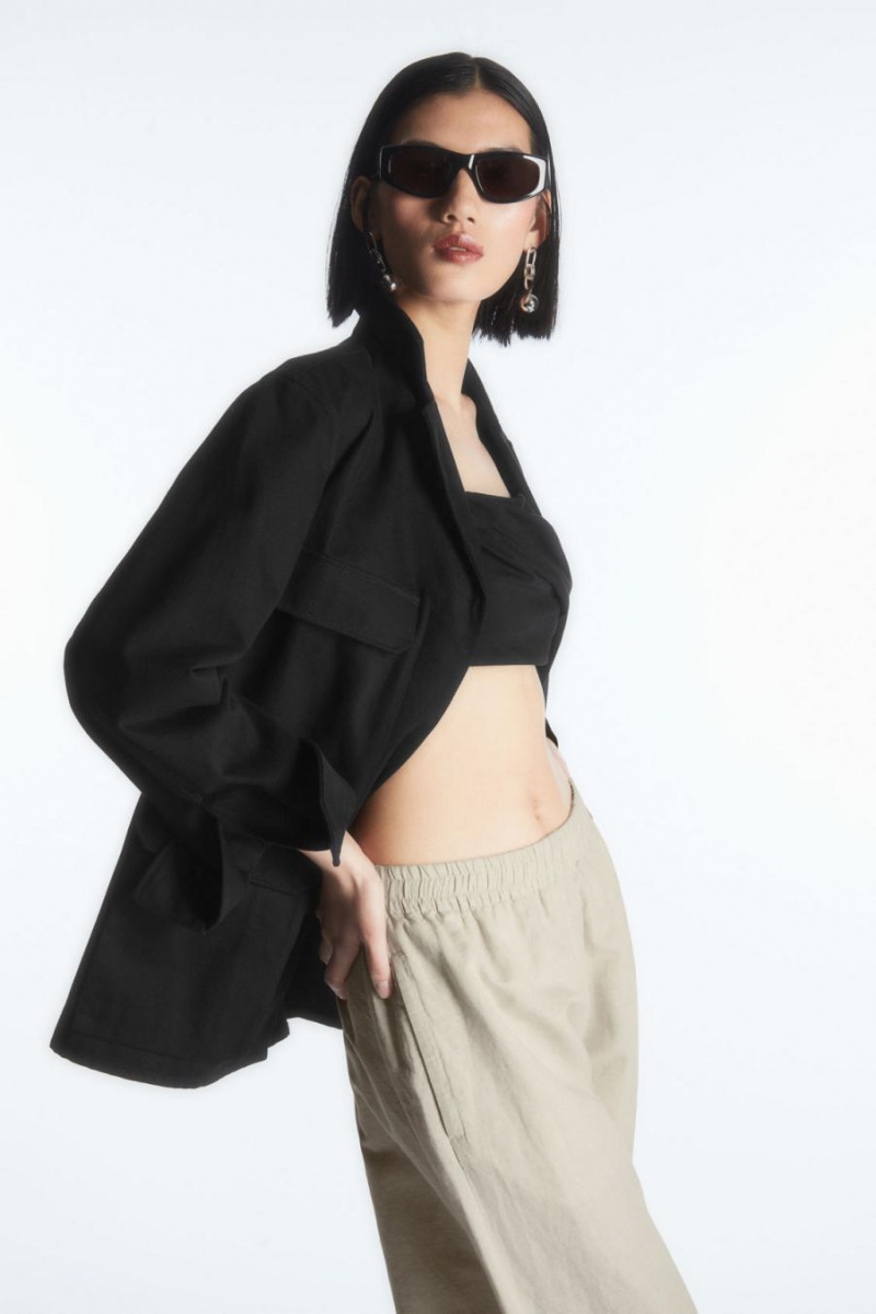 COS Linen-blend Culottes Nadrág Női Bézs | MFQ-843529