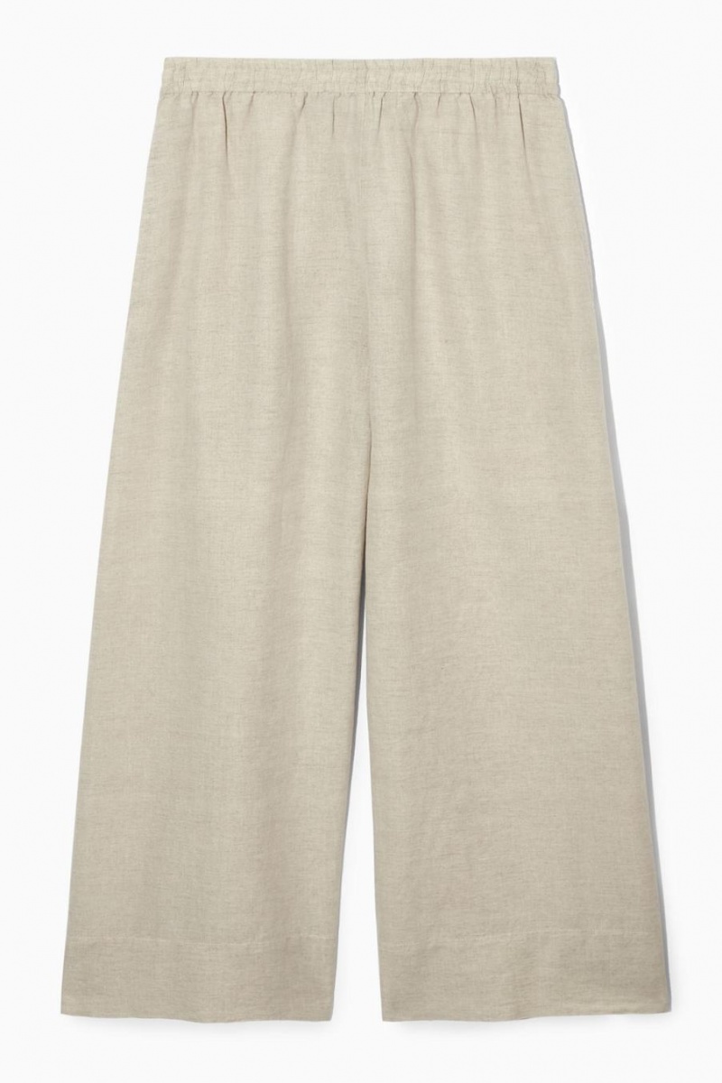 COS Linen-blend Culottes Nadrág Női Bézs | MFQ-843529