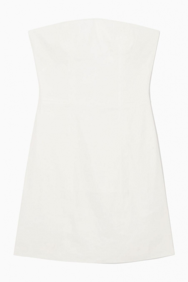 COS Linen-blend Mini Bustier Ruha Női Fehér | NZX-081523
