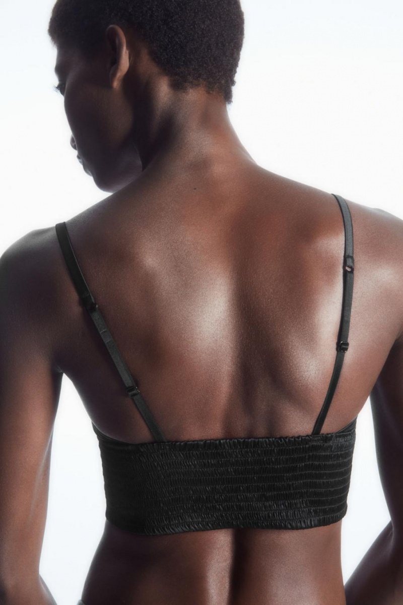 COS Longline Csipke-trimmed Silk Melltartó Női Fekete | XEY-406851