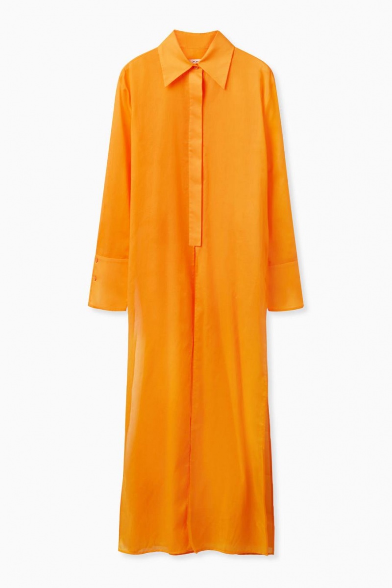 COS Longline Voile Tunic Ruha Női Narancssárga | SXG-083426