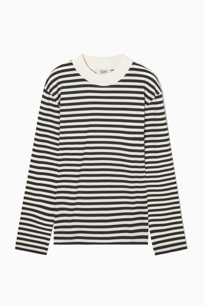 COS Long-sleeved Mock-neck Póló Női Sötétbarna | EXI-758932