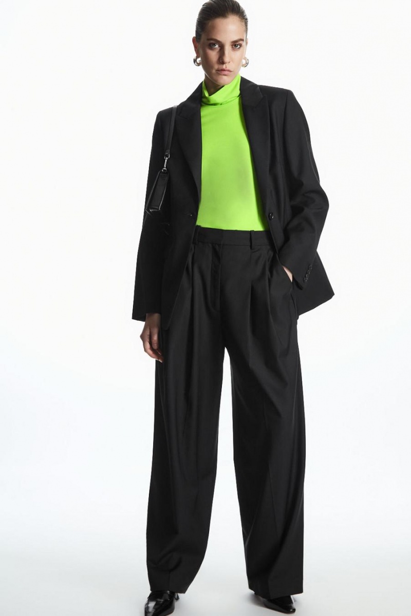 COS Long-sleeved Roll-neck Jersey Felső Női Világos Zöld | TXW-104952
