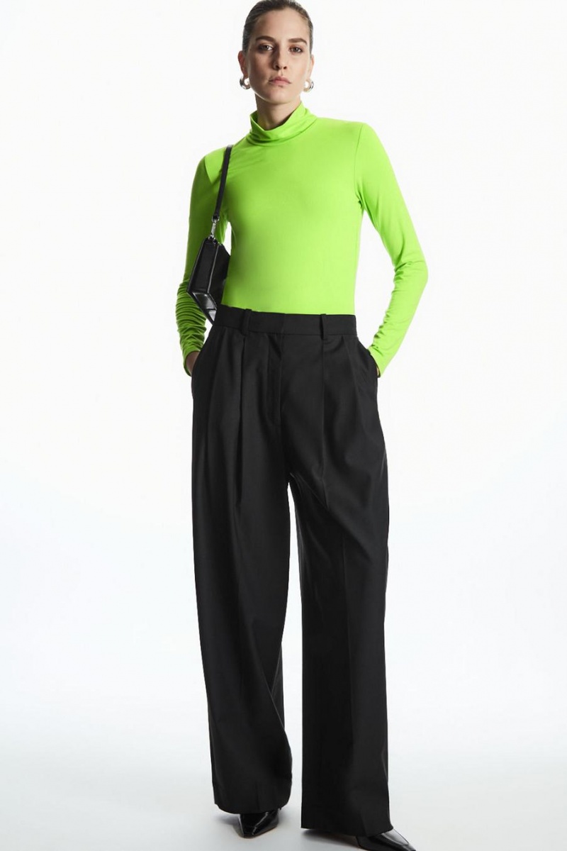 COS Long-sleeved Roll-neck Jersey Felső Női Világos Zöld | TXW-104952