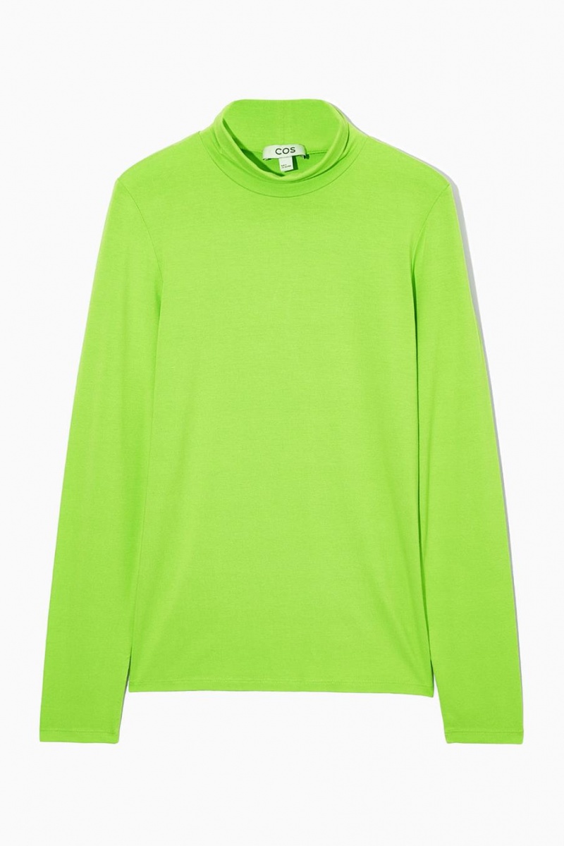 COS Long-sleeved Roll-neck Jersey Felső Női Világos Zöld | TXW-104952