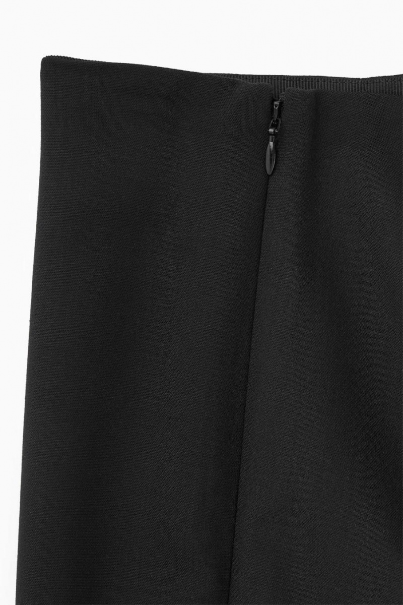COS Low-rise Bootcut Gyapjú-crepe Nadrág Női Fekete | VJT-847261