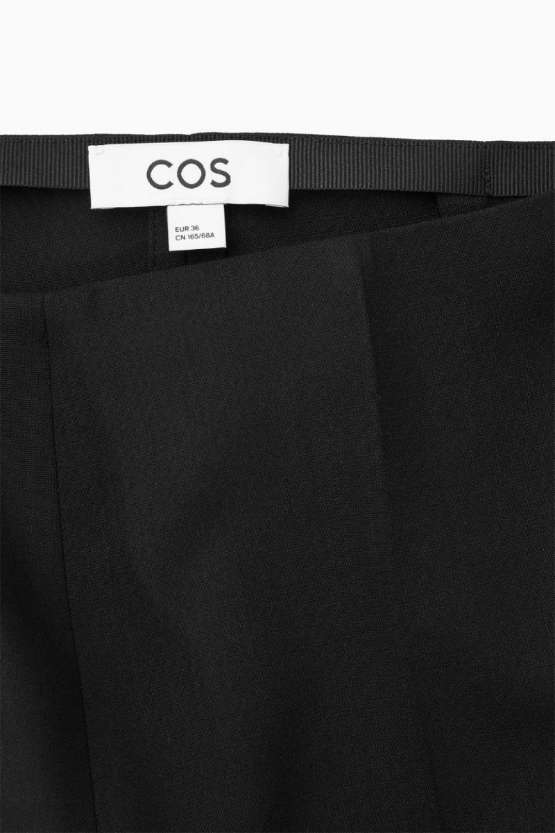COS Low-rise Bootcut Gyapjú-crepe Nadrág Női Fekete | VJT-847261