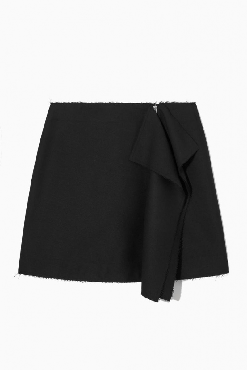 COS Low-rise Deconstructed Mini Szoknya Női Fekete | HBM-076524