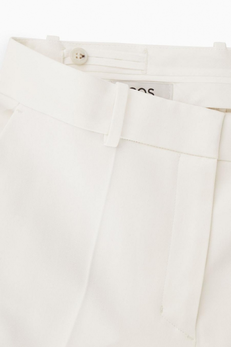 COS Low-rise Egyenes-leg Crepe Nadrág Női Fehér | WDV-670495