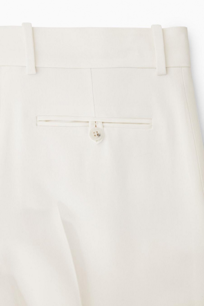 COS Low-rise Egyenes-leg Crepe Nadrág Női Fehér | WDV-670495