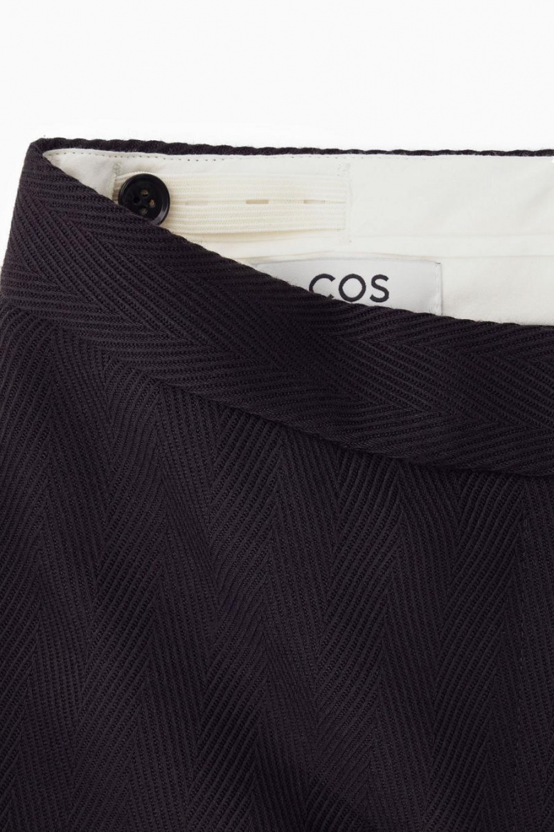 COS Low-rise Flared Tailored Gyapjú Nadrág Női Sötétkék | FOS-089542