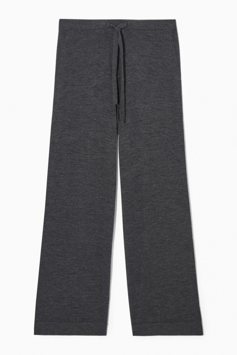 COS Merino Gyapjú Drawstring Nadrág Női Sötétszürke | XCA-840659