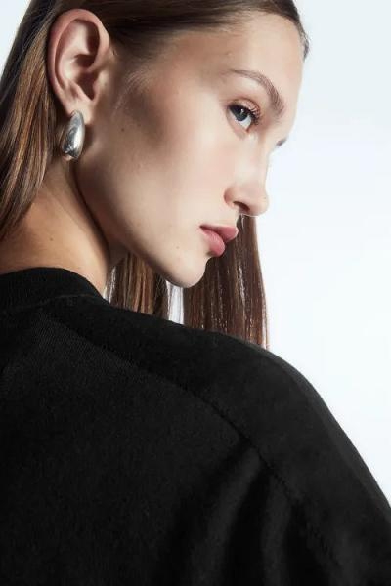 COS Merino Gyapjú Jumpers Női Fekete | IWH-051638