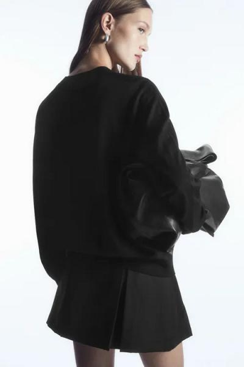 COS Merino Gyapjú Jumpers Női Fekete | IWH-051638