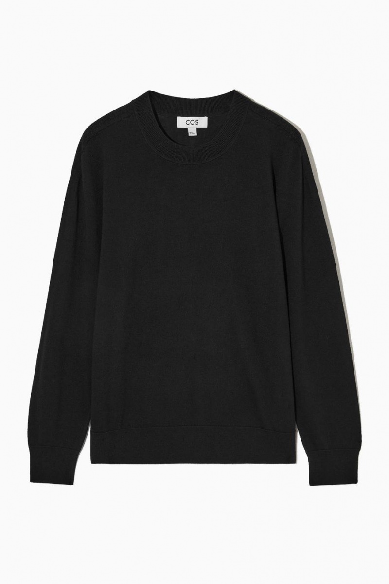 COS Merino Gyapjú Jumpers Női Fekete | IWH-051638