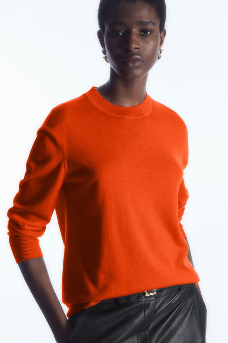COS Merino Gyapjú Jumpers Női Világos Narancssárga | GYF-097615