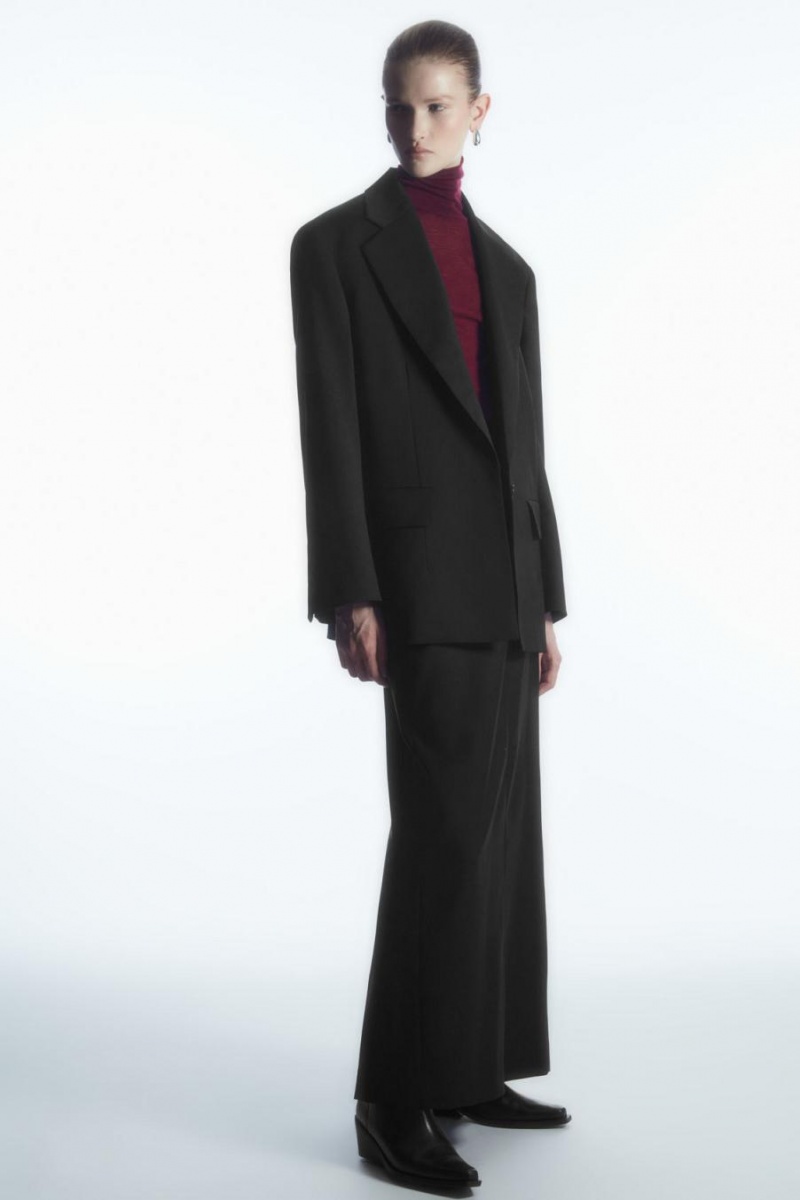 COS Merino Gyapjú Turtleneck Felső Női Bordó | ISK-502384