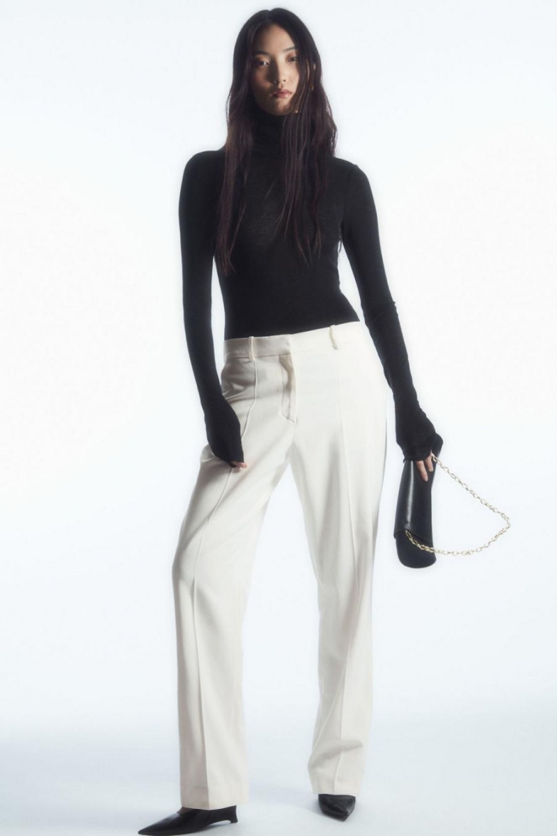 COS Merino Gyapjú Turtleneck Felső Női Fekete | JKP-891056