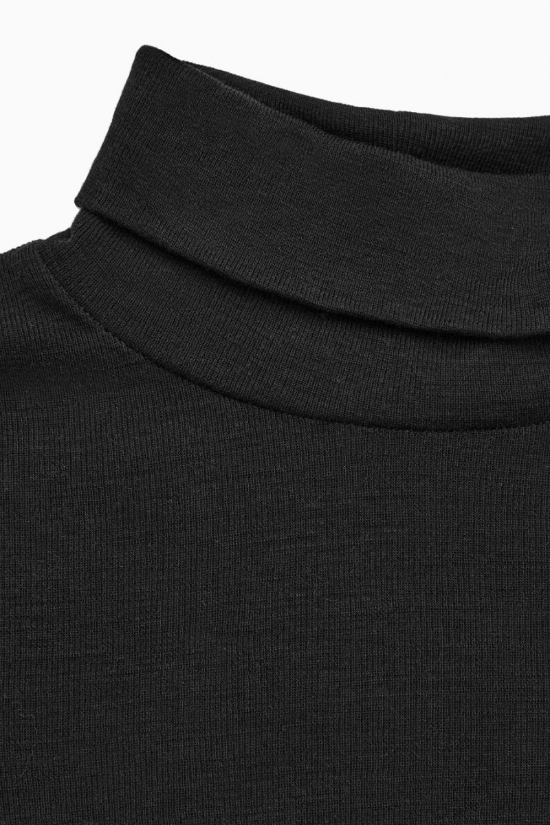 COS Merino Gyapjú Turtleneck Felső Női Fekete | JKP-891056