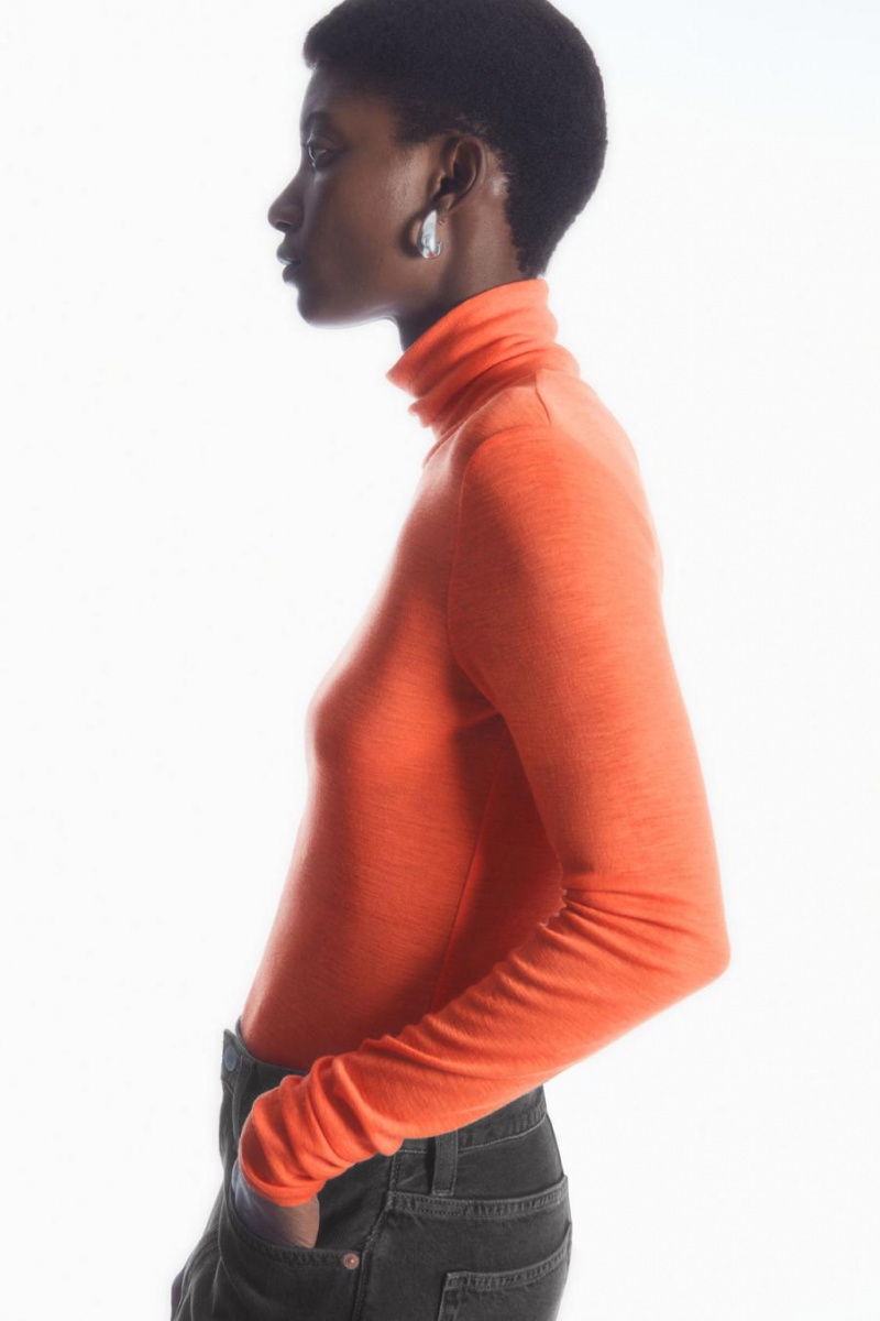 COS Merino Gyapjú Turtleneck Felső Női Narancssárga | APC-941786