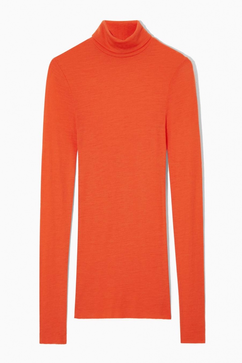 COS Merino Gyapjú Turtleneck Felső Női Narancssárga | APC-941786