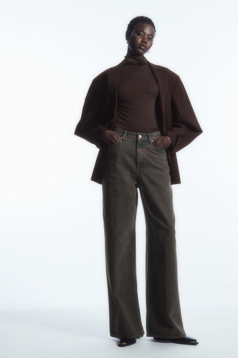 COS Merino Gyapjú Turtleneck Felső Női Sötétbarna | MIV-743856