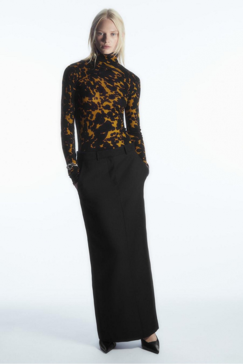 COS Merino Gyapjú Turtleneck Felső Női Sötétsárga | FRO-183067