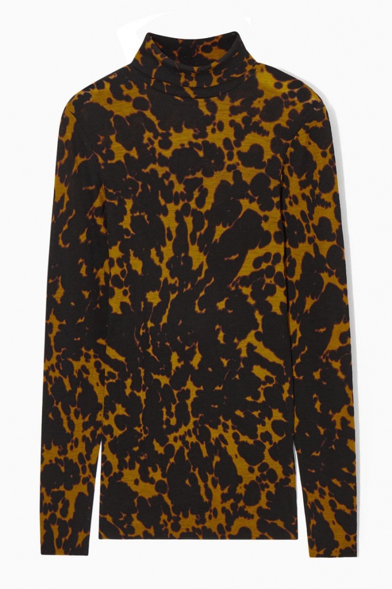 COS Merino Gyapjú Turtleneck Felső Női Sötétsárga | FRO-183067