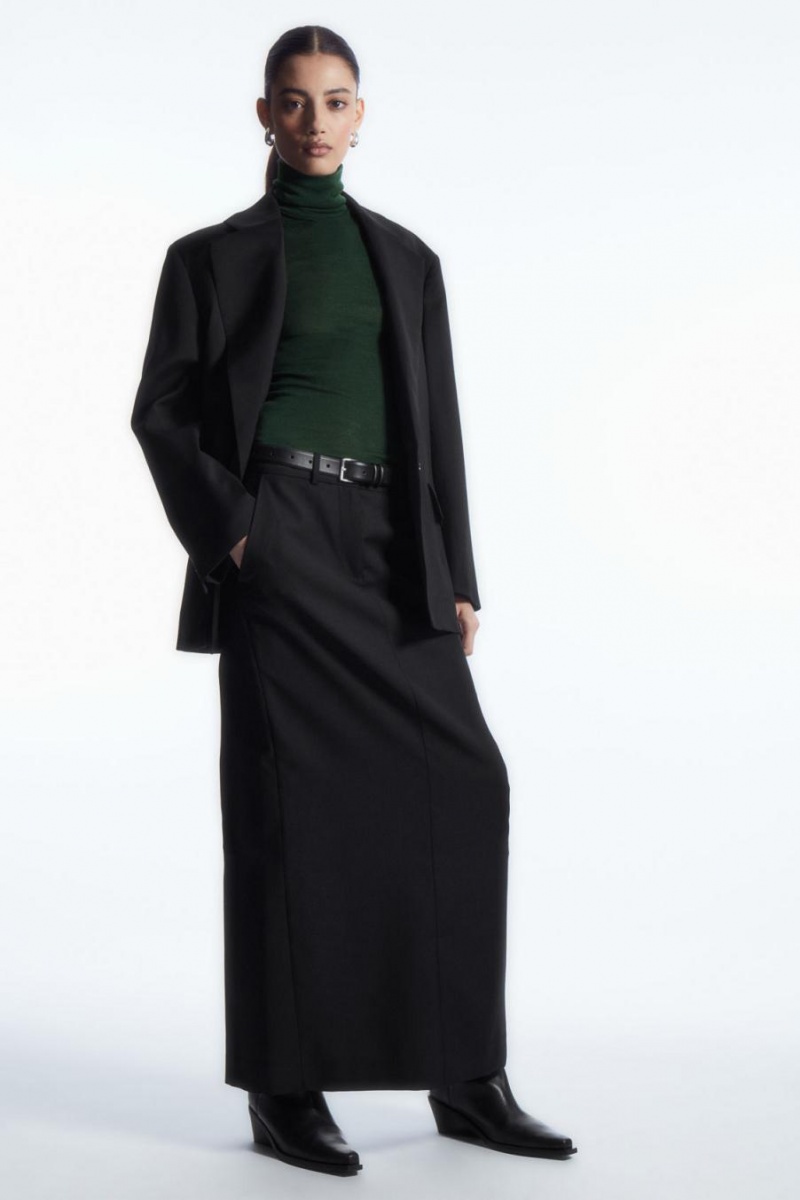 COS Merino Gyapjú Turtleneck Felső Női Sötétzöld | MGQ-139678