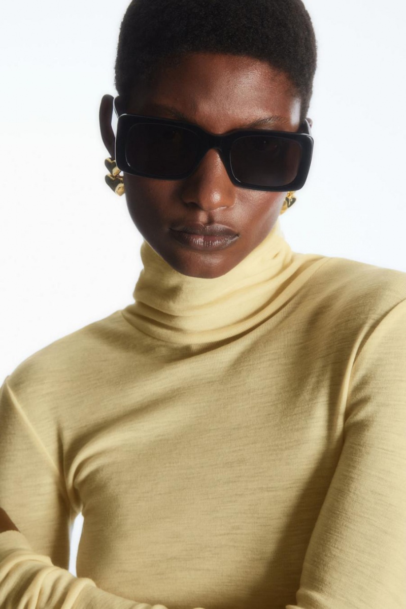 COS Merino Gyapjú Turtleneck Felső Női Világos Sárga | KRZ-521904