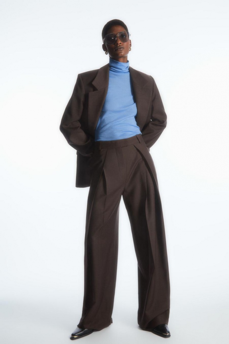COS Merino Gyapjú Turtleneck Felső Női Világos Kék | AFH-851324