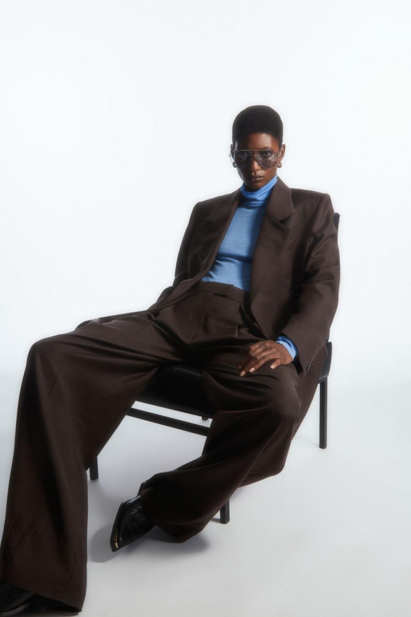 COS Merino Gyapjú Turtleneck Felső Női Világos Kék | AFH-851324