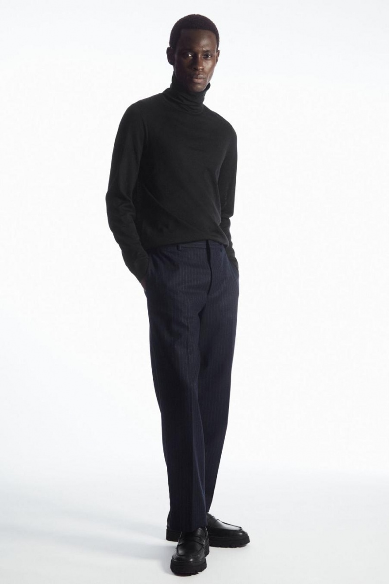 COS Merino Gyapjú Turtleneck Jumpers Férfi Fekete | EVH-147502