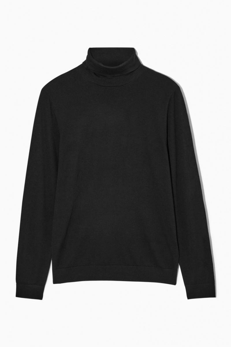 COS Merino Gyapjú Turtleneck Jumpers Férfi Fekete | EVH-147502