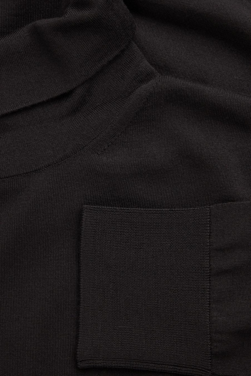 COS Merino Gyapjú Turtleneck Jumpers Férfi Fekete | EVH-147502
