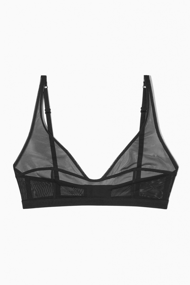 COS Mesh Soft-cup Plunge Melltartó Női Fekete | ONI-248763