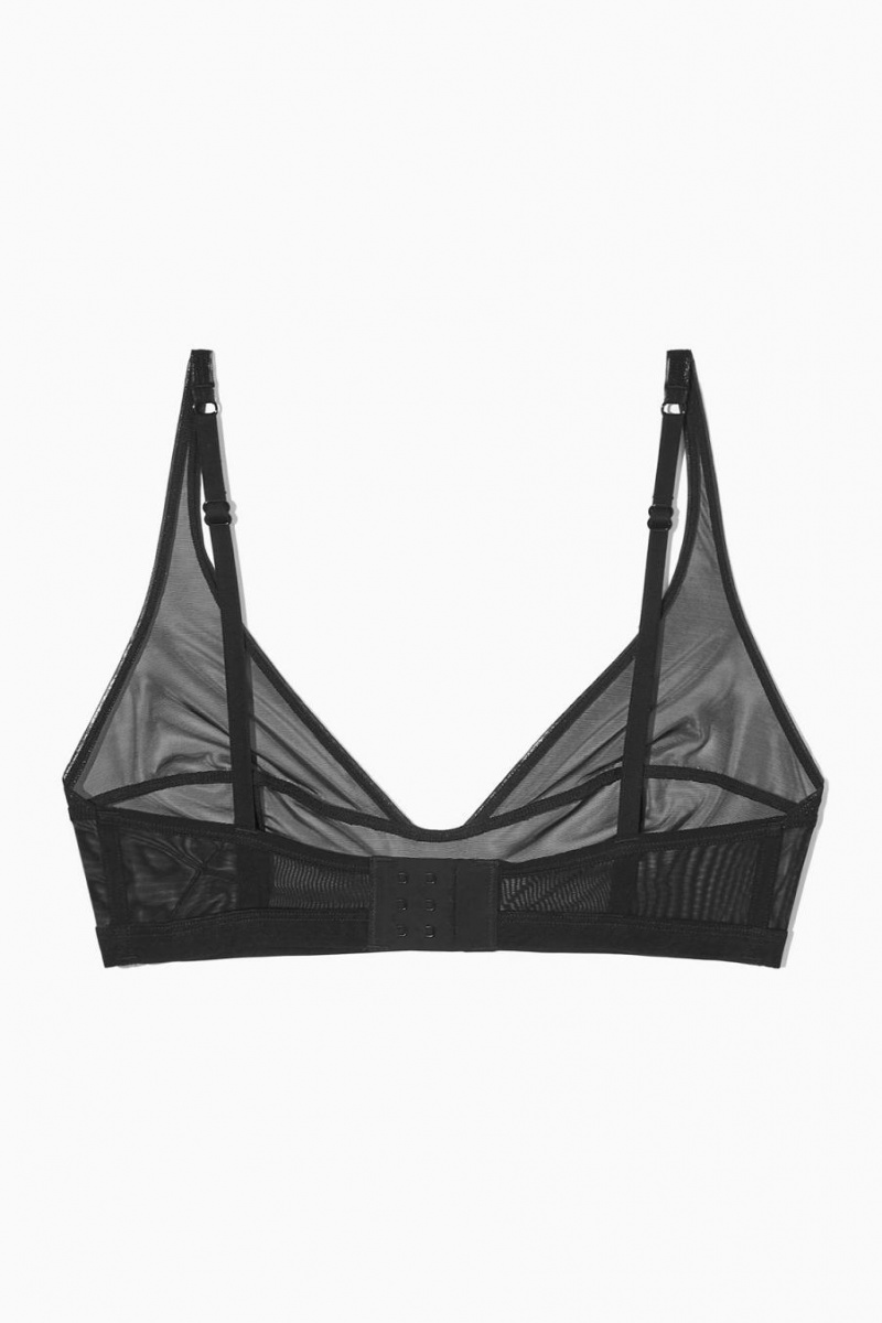 COS Mesh Soft-cup Plunge Melltartó Női Fekete | ONI-248763