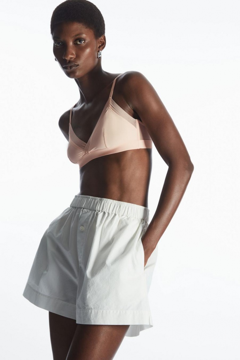 COS Mesh-trimmed Soft-cup Triangle Melltartó Női Korall | PNC-983601