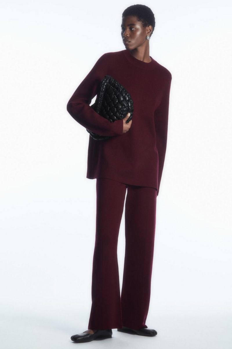 COS Milano-knit Jumpers Női Bordó | OBY-314906