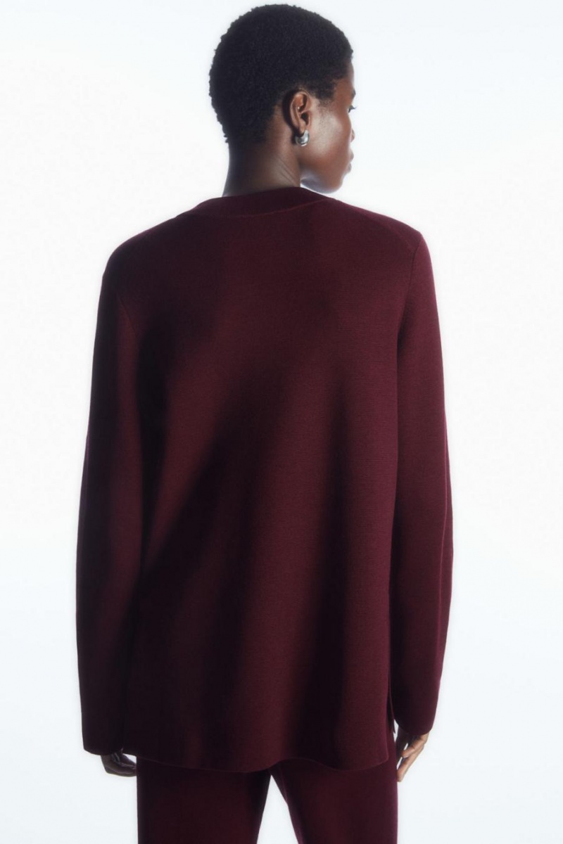 COS Milano-knit Jumpers Női Bordó | OBY-314906