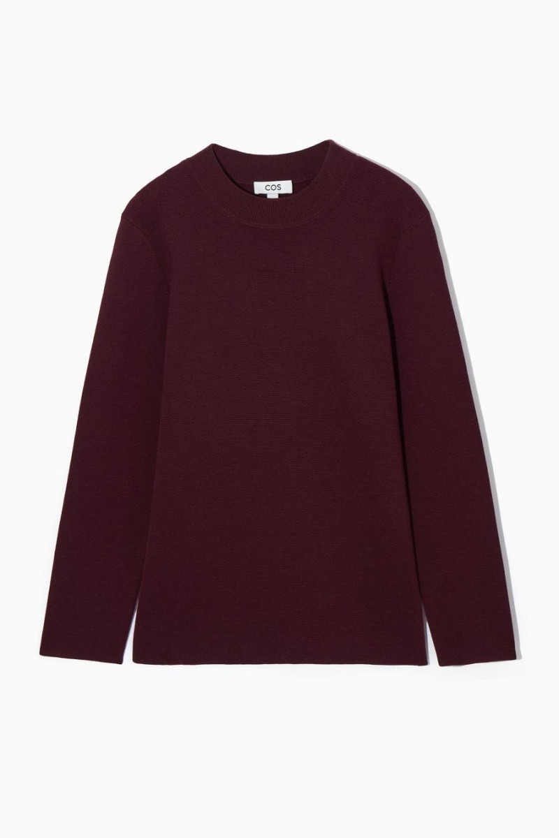 COS Milano-knit Jumpers Női Bordó | OBY-314906