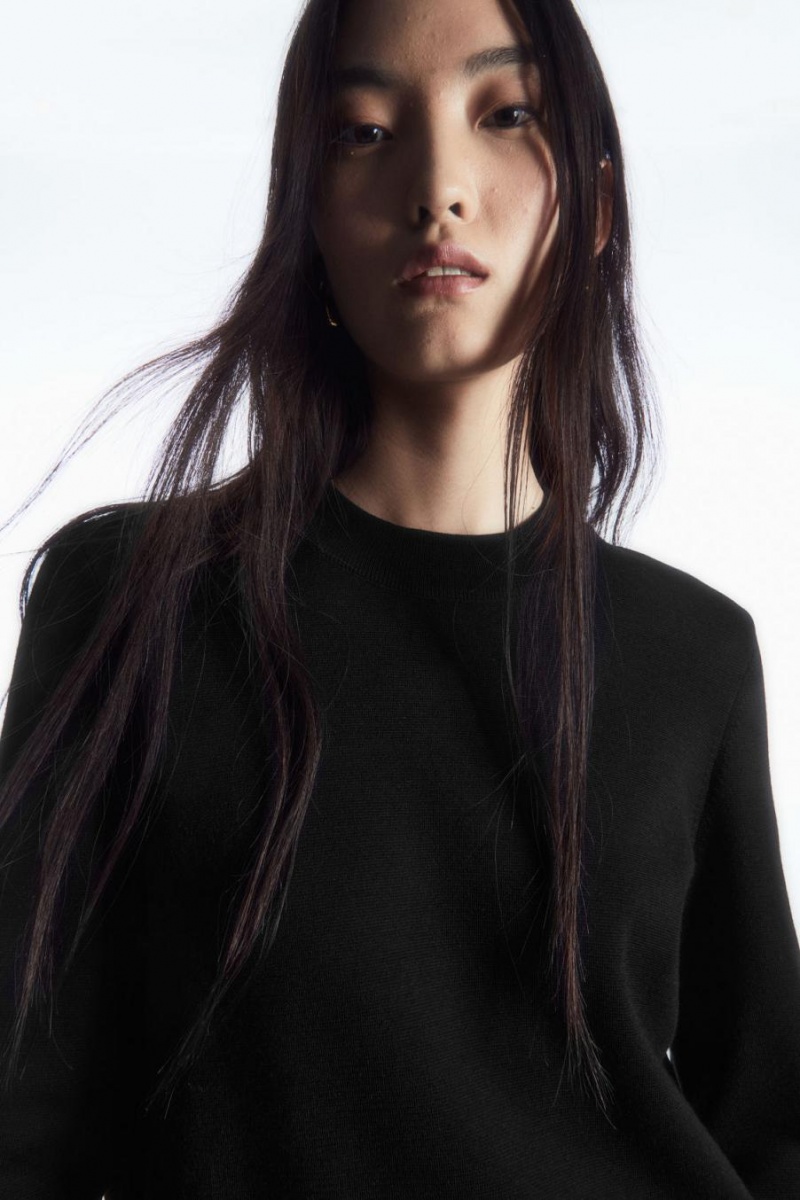 COS Milano-knit Jumpers Női Fekete | PIQ-371895