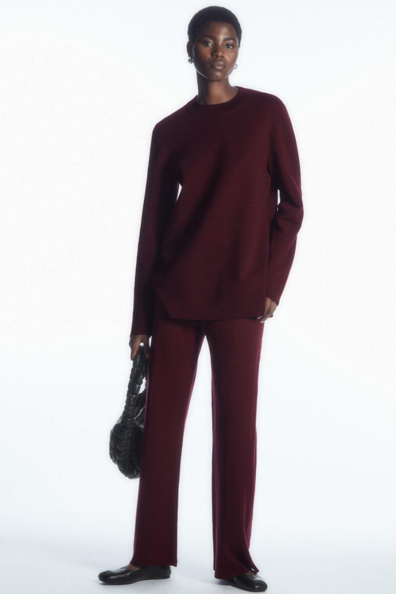 COS Milano-knit Nadrág Női Bordó | CNJ-231598