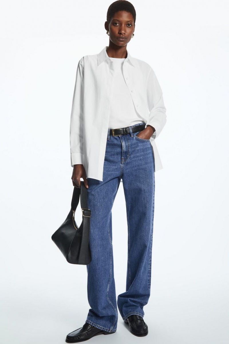 COS Minimal Concealed-placket Ing Női Fehér | GIF-014325