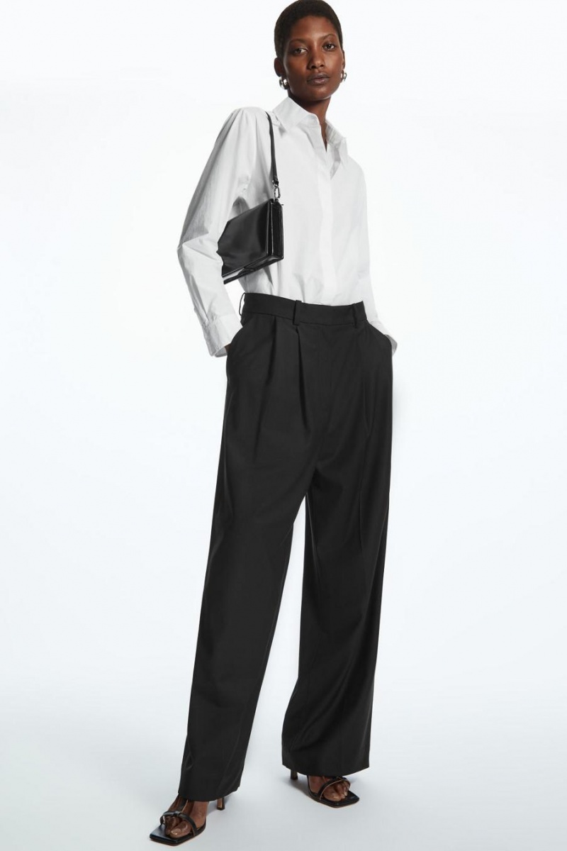 COS Minimal Concealed-placket Ing Női Fehér | GIF-014325